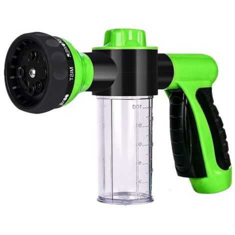 Pistola ad alta pressione con serbatoio per schiuma - 8 funzioni, verde-lsw