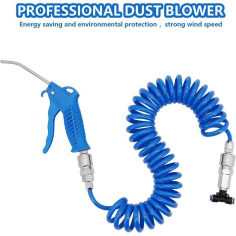Pistola ad aria compressa blu con tubo flessibile da 5 metri, soffiatore d'aria per camion, furgoni e autocarri pesanti.