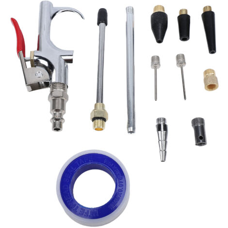 Pistola ad aria compressa con 8 ugelli - raccordo rapido da 1/4 di pollice e connessione a 2 vie - Pulizia ad asciugatura