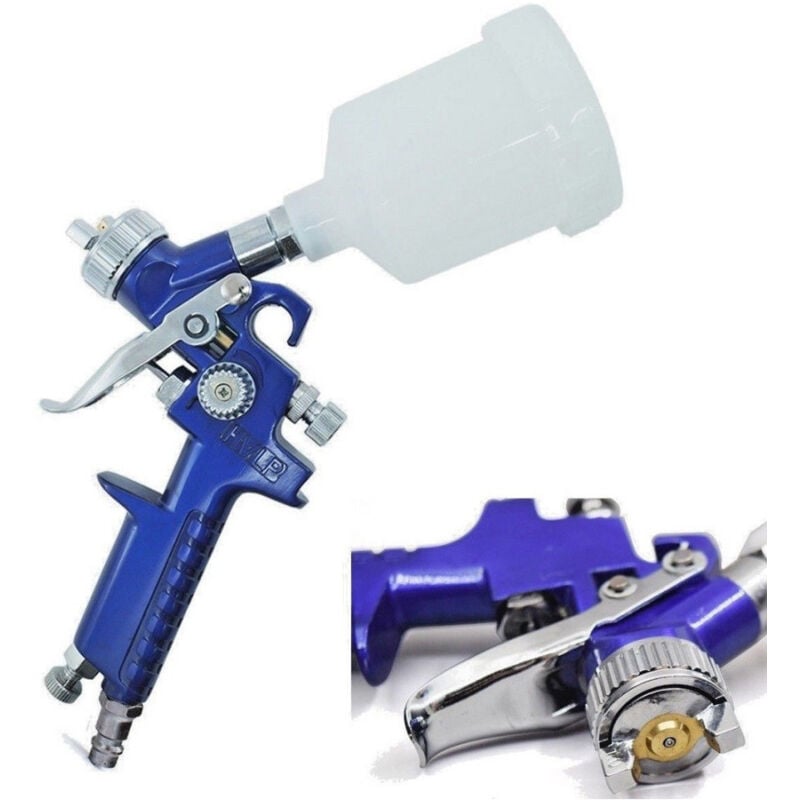 Trade Shop - Pistola Aerografo Spray Gun Serbatorio Verniciatura Innesto Rapido 125 Ml H2000p -