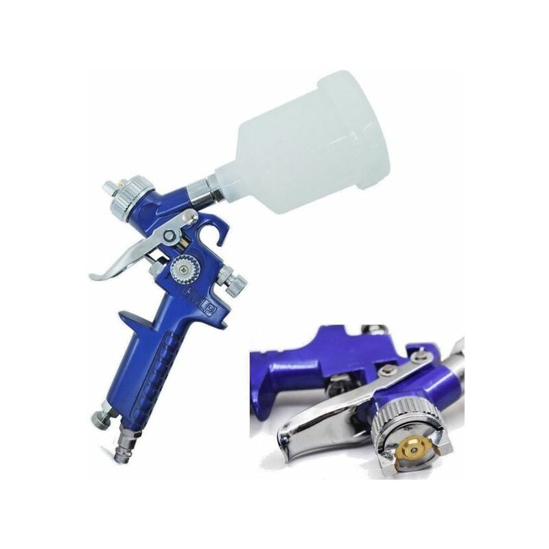 Image of Pistola aerografo spray gun serbatorio verniciatura innesto rapido 125 ml H2000P