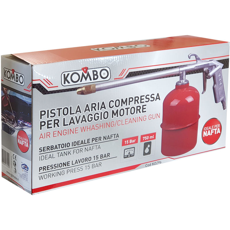Image of Kombo - Pistola aria compressa con serbatoio 750 ml per lavaggio motore, max 15