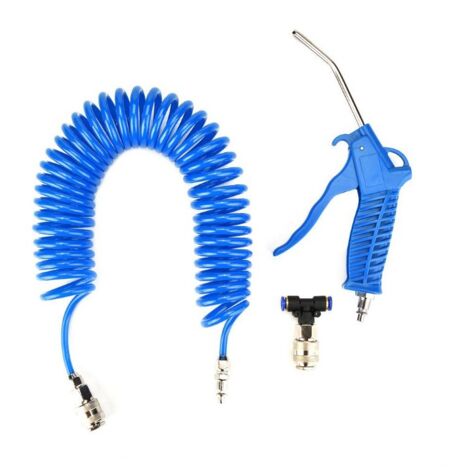 Pistola de aire comprimido con manguera de aire de 5 metros, soplador de aire con conector en T, kit de limpieza de pistola de aire para camión, furgoneta, camión pesado