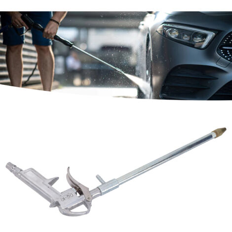 Pistola de aire comprimido para limpieza a alta presión – aleación de aluminio con tubo de extensión para motor, pared y eliminación de polvo.