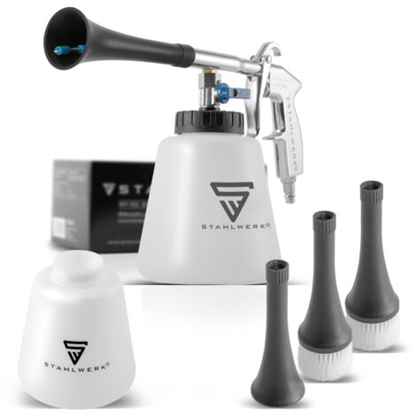 Pistola de aire comprimido STAHLWERK RP-90 ST blanca Juego de accesorios efecto Tornado