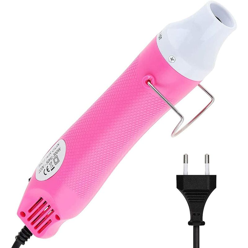 

Pistola de calor de mano, pistola de calor de mano de cable ultralargo para envoltura retráctil de bricolaje, plástico, tela, etc. rosado