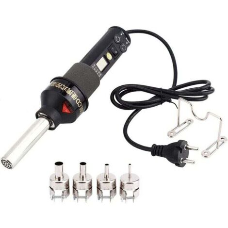 Pistola de calor, estación de soldadura electrónica ajustable de 220 V y 450 W para desoldar con pantalla LCD - RW