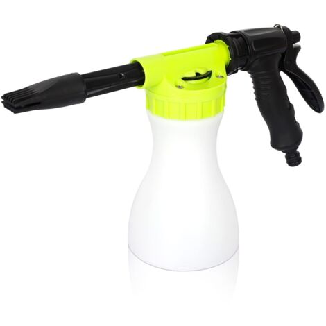 Pistola de espuma, 900 ml, pulverizador ajustable, compatible con manguera de jardín universal, ideal para coches, limpieza del hogar y riego de jardines.