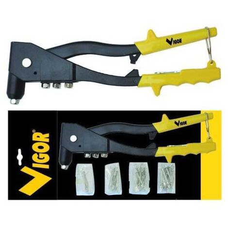 Pistola de grapadora manual Vigor Kit+60 grapas mixtas mm.2,4-4,8