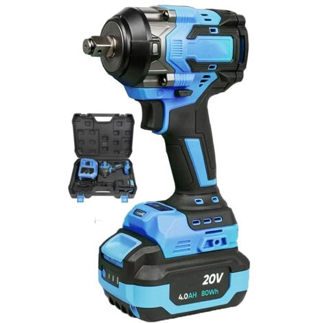 Pistola de impacto COMPACTA brushless a batería 1/2" 800 Nm con maletín y una bateria li-ion 4.0 ah