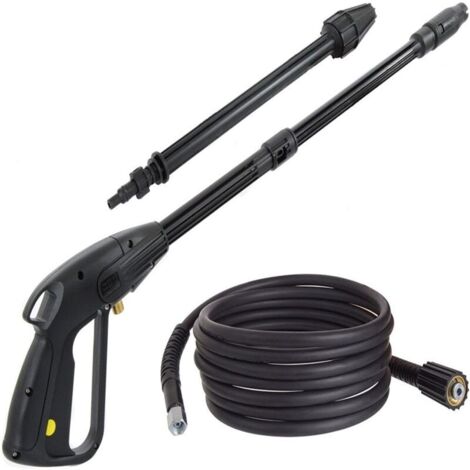 Pistola de limpieza de alta presión M14 con manguera de alta presión – Accesorio de limpieza de alta presión – Boquilla ajustable – Manguera de 5 m de longitud