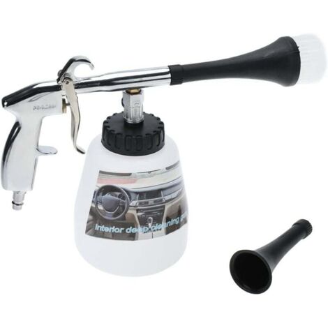 Pistola de limpieza interior de coche KZQ, pistola pulverizadora de aire comprimido con botella de espuma y cepillo
