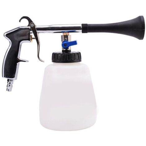 Pistola de limpieza para interiores de coche, portátil, de alta eficiencia, de aluminio/latón, color negro
