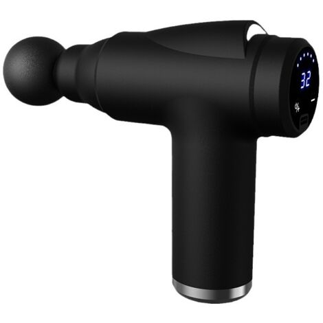 Pistola de masaje muscular, mini pistola de masaje con 32 niveles ajustables, 3500 RPM, 6 cabezales de masaje y pantalla LCD, ligera y portátil, para aliviar el dolor y la rigidez muscular.