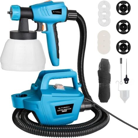 Pistola de pintura Tilswall de 800 W, con tanque desmontable de 1300 ml, máx. 1200 ml/min, 3 patrones de pulverización, 3 tamaños de boquillas HVLP, para pintar cercas, gabinetes y el hogar