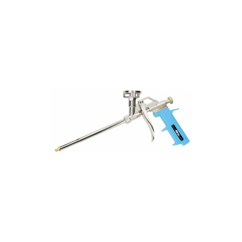 

FSKPOL001 Pistola para espuma de poliuretano, cuerpo de aluminio con recubrimiento de níquel, gatillo de presión de flujo regulable, tornillo de