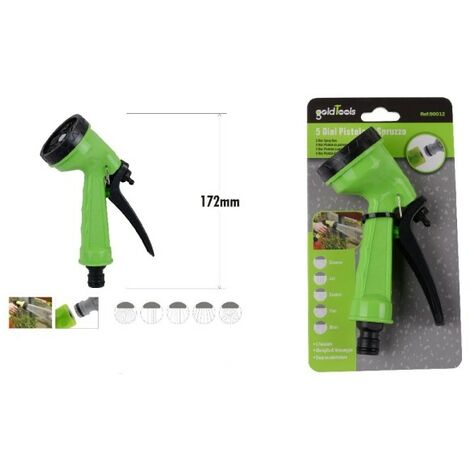 Pistola de pulverización 5 Funciones para riego Jardín de plástico 172 mm 90012