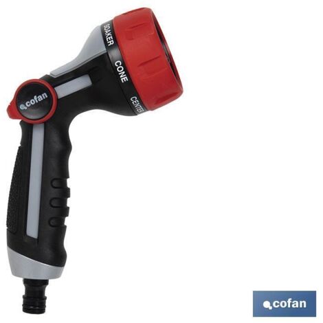 pistola de riego 7 posiciones con control de caudal en el pulgar