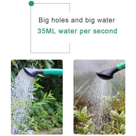 Pistola de riego Mano L12, ABS negro, robusta, 31 cm x 25 cm – 8 litros (270 oz.) con boquillas suaves para plantas delicadas.