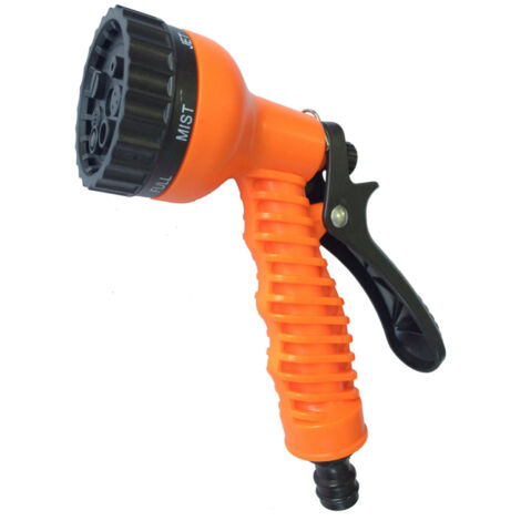 Pistola de riego portátil de alta presión con 7 funciones para lavar coches, regar flores y limpiar suelos. Colores disponibles: azul, verde, naranja (opcional).