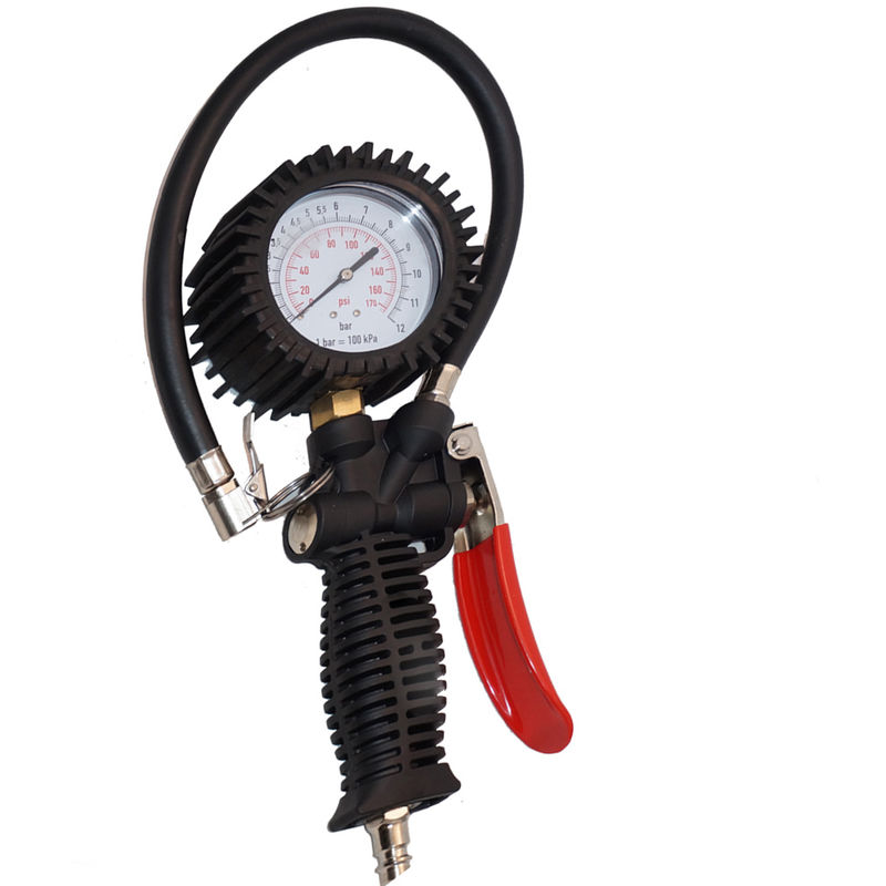 Image of Pistola gonfiaggio manometro professionale pressione compressore rapido gomme
