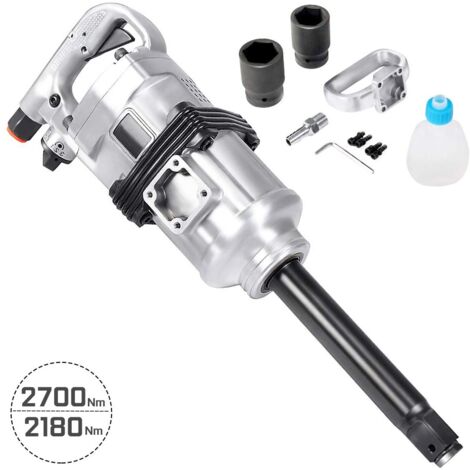 Pistola impacto neumatica de 1" (1 pulgada) 4200 rpm 2700 Nm / 2180 Nm, con vasos 38 y 42 mm