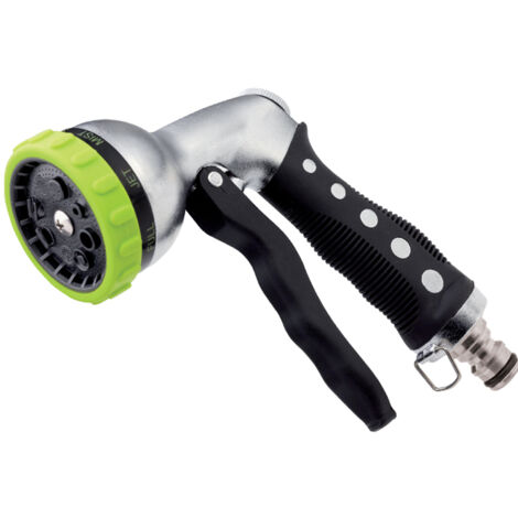 PISTOLA IRRIGAZIONE IN METALLO CROMATO â 8 TIPI DI GETTO - COMANDO FRONTALE AQUAJET
