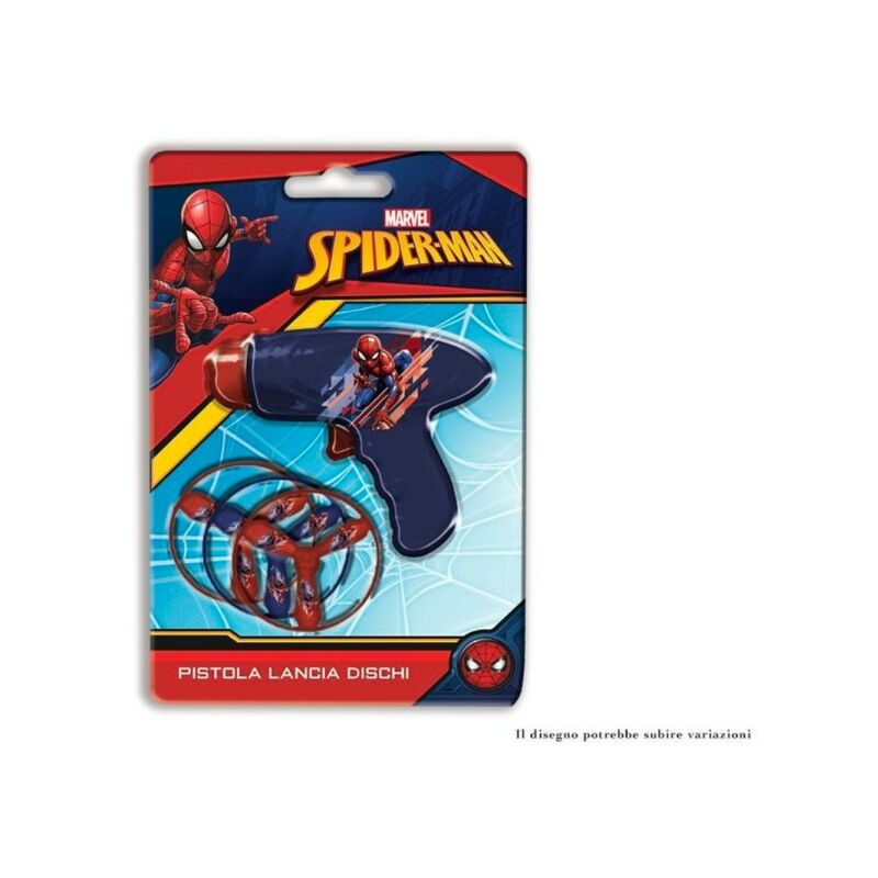 Trade Shop Traesio - Disque Lancement Pistolet Hélice Lanceur Spiderman Superheroes Enfants Jouet