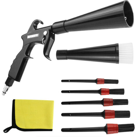 Pistola limpiadora de coches, secador de interiores, soplador de aire, herramienta de limpieza para coches que elimina rápidamente la suciedad y el polvo. Funciona con aire comprimido.