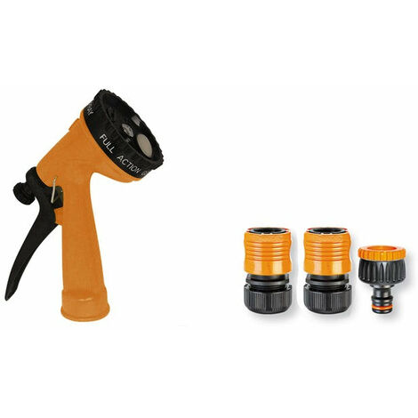 Pistola multifunzione per tubi da giardino con attacchi