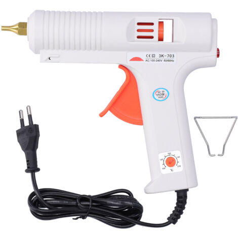 Pistola per colla a caldo, potente strumento industriale per il fai da te con temperatura regolabile, spina da 11 mm, 110 W, 100-240 V