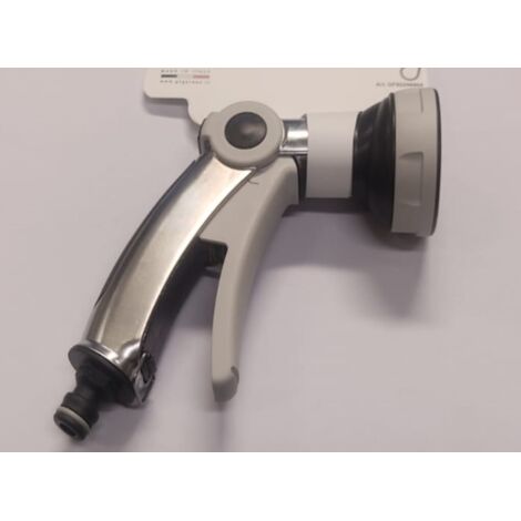 PISTOLA PER IRRIGAZIONE CON CIPOLLA A 8GETTI CON PINZA - COLORE GRIGIO/NERO + METALLO