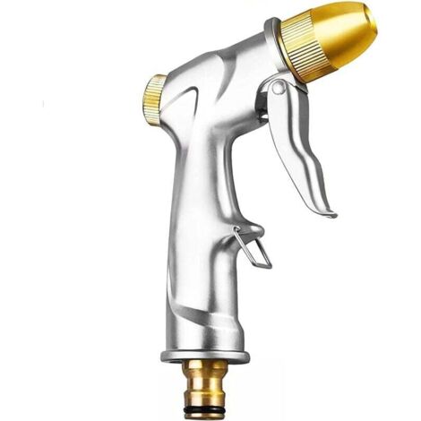 Pistola per irrigazione in metallo, pulsante di controllo del flusso facile, spruzzatore da giardino professionale ad alta pressione, potente per lavaggio auto, irrigazione del giardino