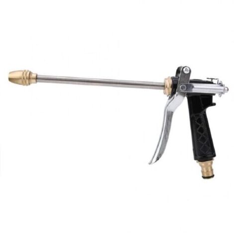 Pistola per lavaggio auto ad alta pressione regolabile ed estensibile - Rame - Pistola per irrigazione da giardino - Con lancia - Nero - 30 cm