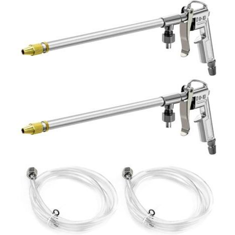 Pistola pneumatica per la pulizia del motore - per la pulizia del vano motore e delle ruote dell'auto - 2 set, argento