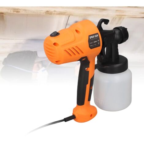 Pistola pulverizadora eléctrica para pintura – Atomización fina, 3 patrones de pulverización ajustables para pinturas de látex en paredes, techos y muebles – Naranja