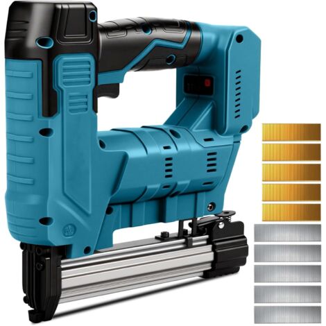Pistola sparachiodi 18GA compatibile con batteria Makita 18V, cucitrice elettrica/Brad senza fili 2 in 1, 500 chiodi e 500 punti metallici inclusi (batteria non inclusa)