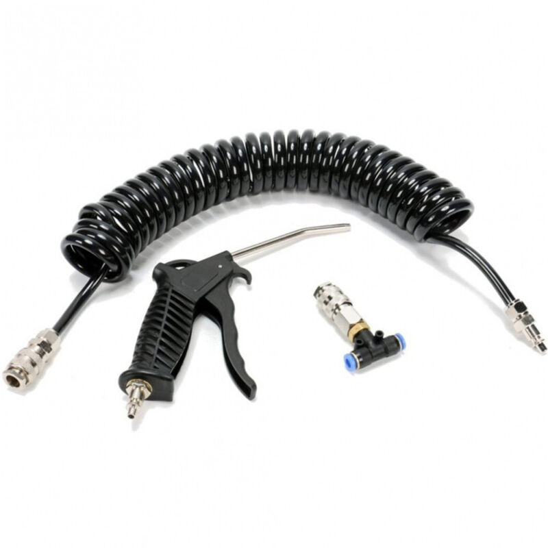 Image of Trade Shop Traesio - Trade Shop - Blaspistolendüse für Kompressor mit Spiral-Druckluftrohr -