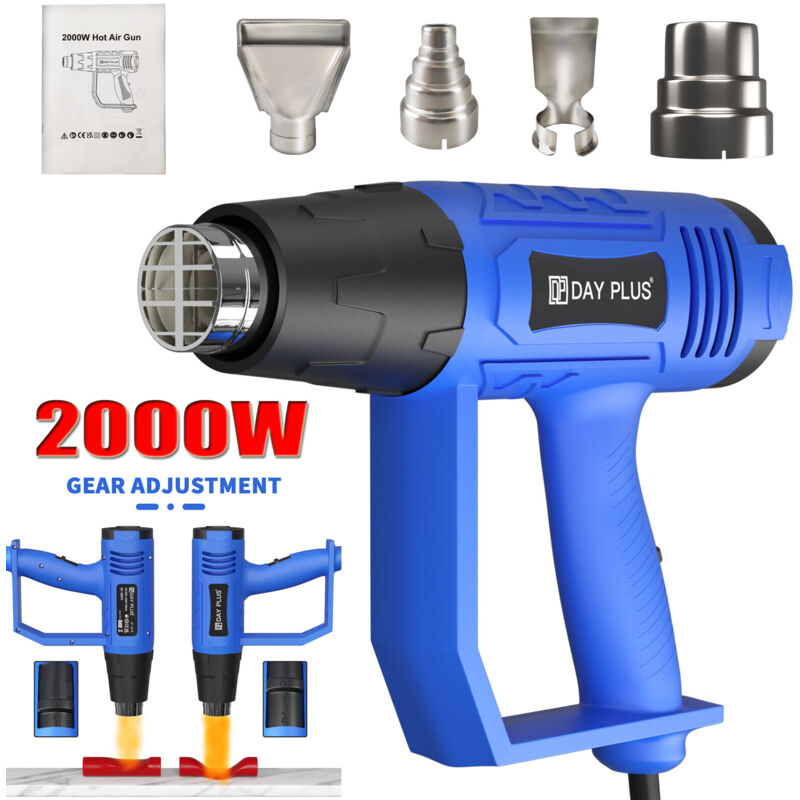 Day Plus - Pistolet à air chaud 2000w ventilateur à air chaud sèche - cheveux à air chaud brasé buse de séchage de rouille dhl