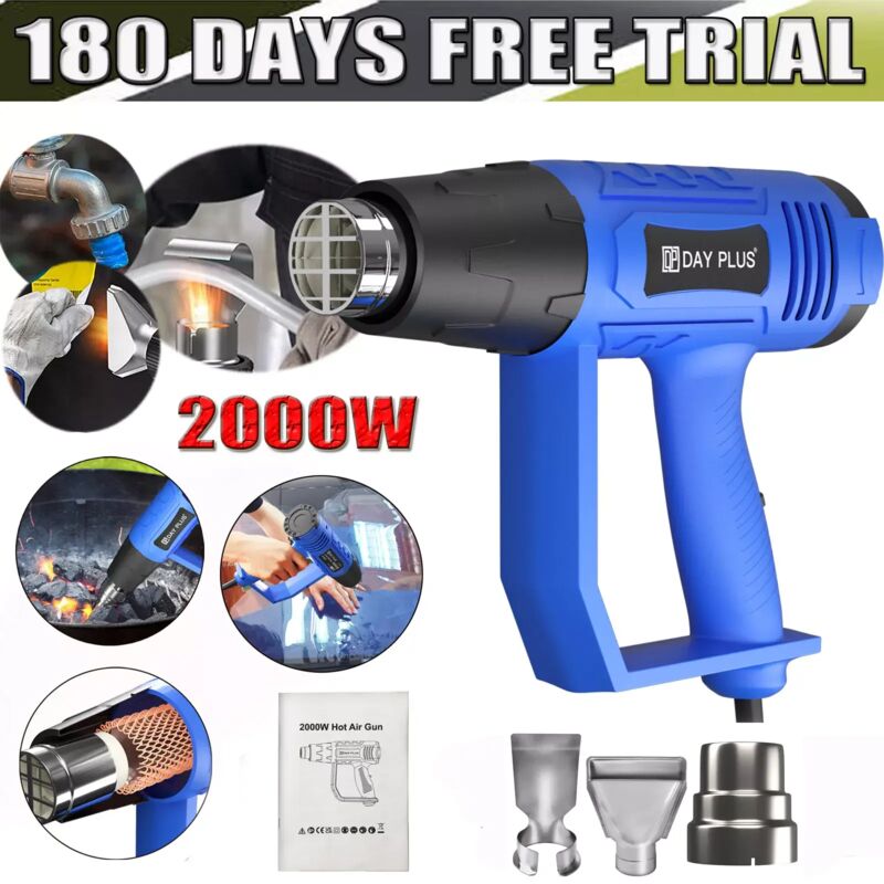 Day Plus - Pistolet à air chaud à température réglable Pistolet à air chaud filaire léger pour enlever la peinture