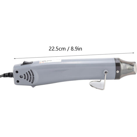 Pistolet à Air Chaud Electrique 300W Professionnel Kit Chauffage Multi Usage Emboutissage ABS Gris (22.5cm 272g) 350°C Mano Vente