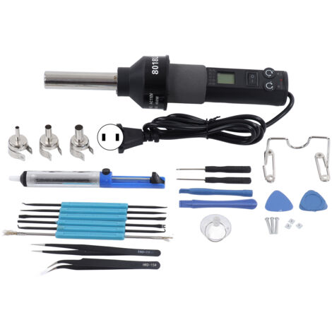 Pistolet à air chaud électronique portable LCD, réglable pour soudure et dessoudure, avec prise US 110V
