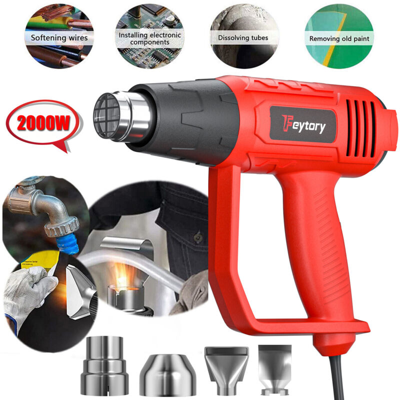 Dayplus - Pistolet à air chaud Pistolet à air chaud 2000W 240V Avec 4 buses