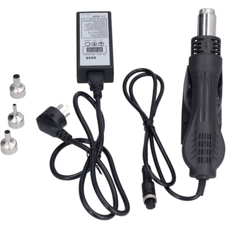 Pistolet à Air Chaud Portable avec Affichage LED, Réglable pour Désoudure, 100‑240V AC, 100‑320W, Prise UK 8858