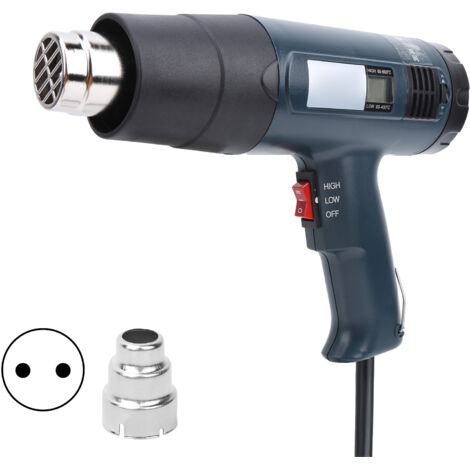 Pistolet à Air Chaud Professionnel 1600W avec Affichage LCD et Prise EU - Réglage de Température