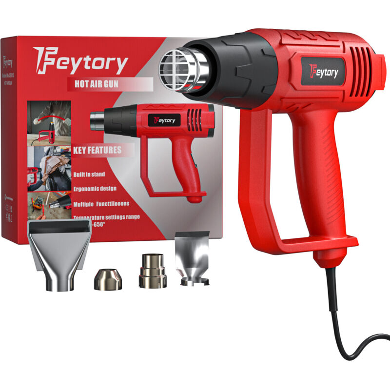 Pistolet à air chaud professionnel 2000W Pistolet à air chaud 4 buses 600°C