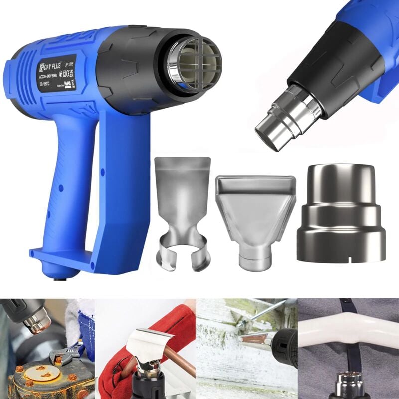 Day Plus - Pistolet à air chaud professionnel décapant de peinture à température variable 3 buses 2000W