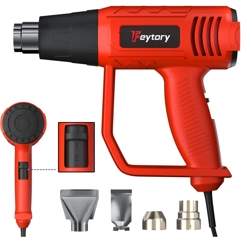 Dayplus - Pistolet à air chaud professionnel Soudage à l'air chaud 2000W + 4 buses