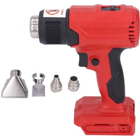 Pistolet à Air Chaud Rechargeable à Batterie au Lithium Pistolet de Cuisson à Film Thermorétractable Portable(Rouge)