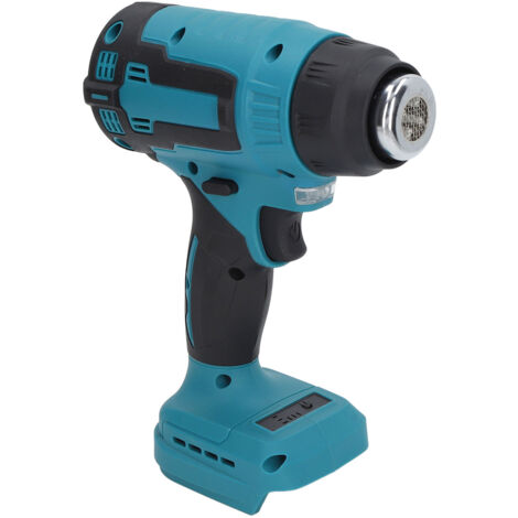 Pistolet à air chaud sans fil 18 V, 2 niveaux de chaleur, température maximale de 380 °C, avec réflecteur, concentrateur et buse de diffusion